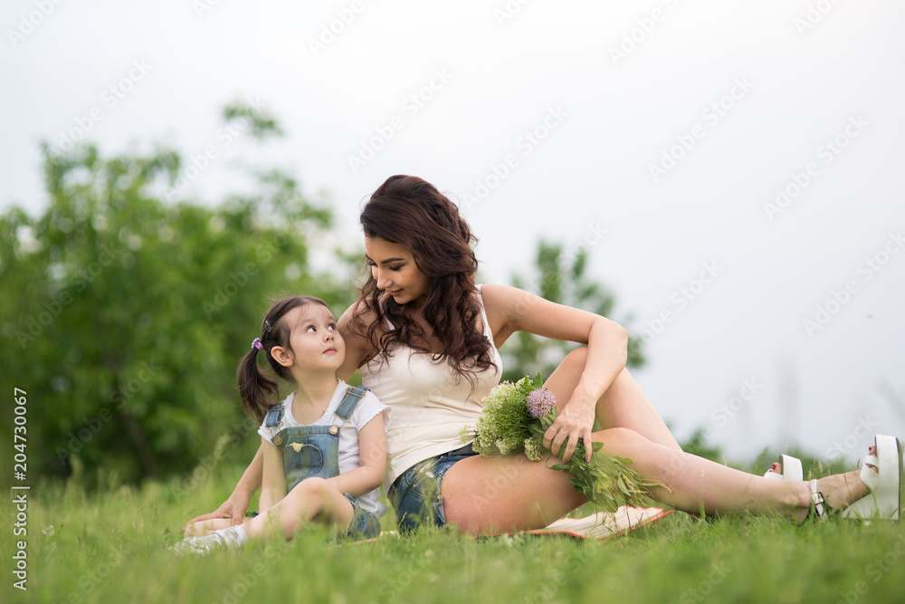 woman and child in nature