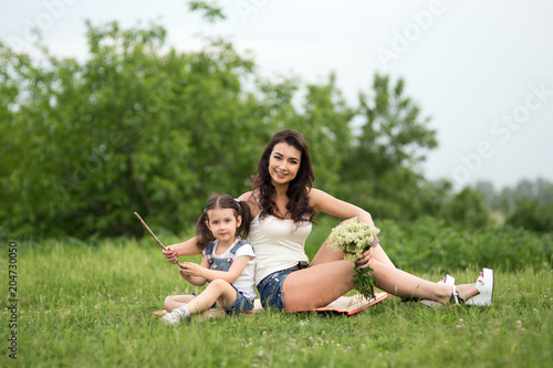 woman and child in nature