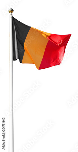 Waving flag of belgium Isolated on white background