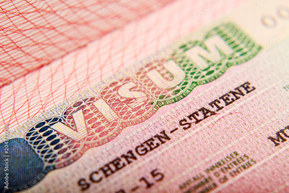 Fototapeta premium Norwegian Schengen visa in a passport