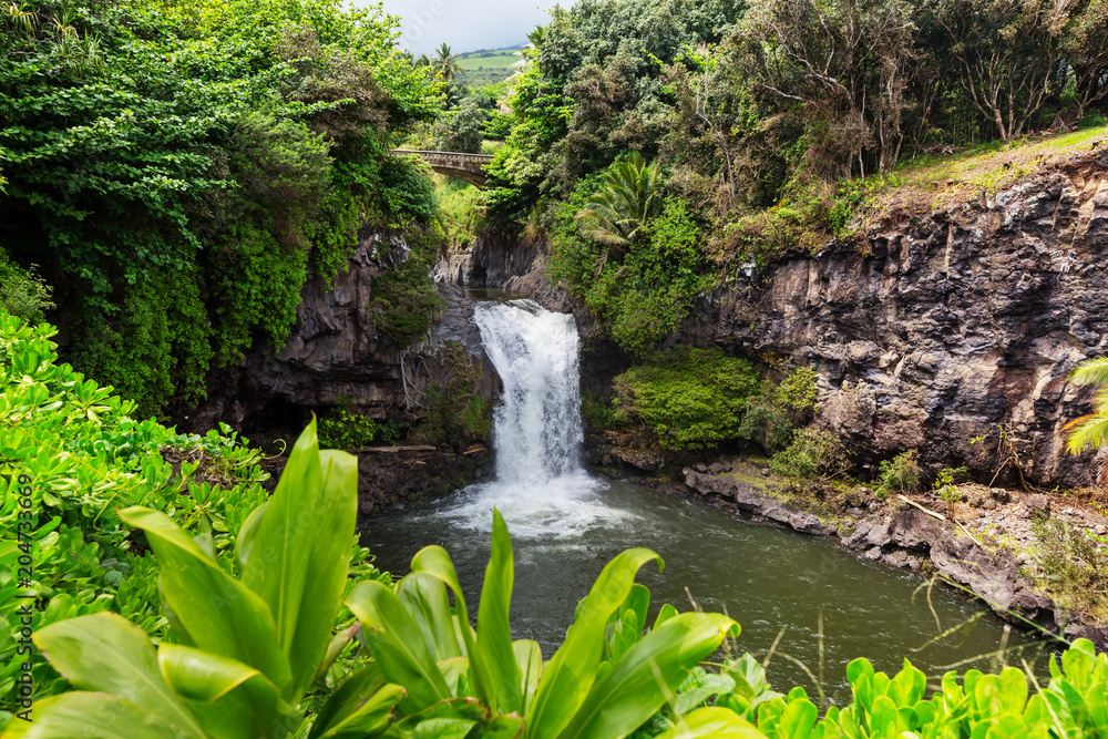 Obraz premium Waterfall on Hawaii