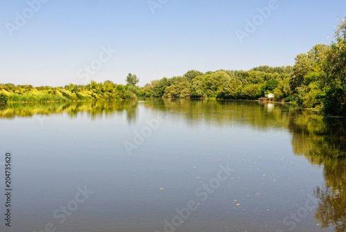 Εκτύπωση καμβά Koros River photographed from the ferry between Mezotur and Szarvas - Hungary