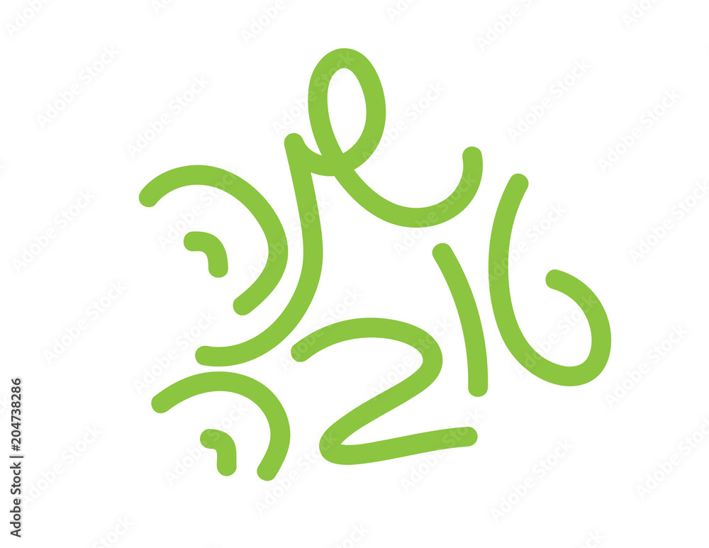 Obraz premium Green Hand written Hebrew new year greeting Shana tova on white background