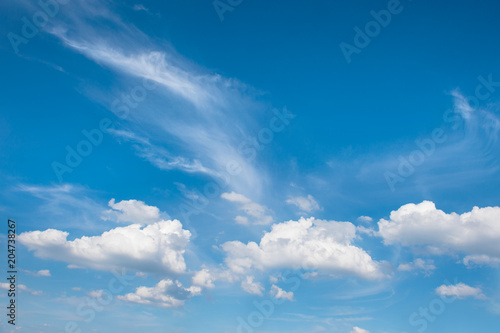 Blue sky white clouds Nature background Environment