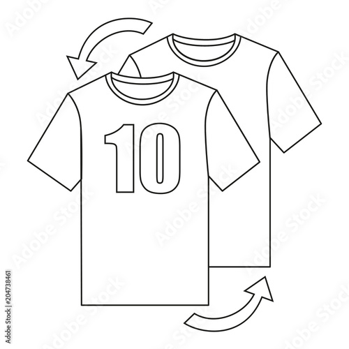 Line art black and white player replacement icon