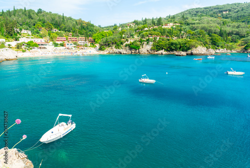 amazing view on ionian sea from Corfu island, Greece © lukaszimilena