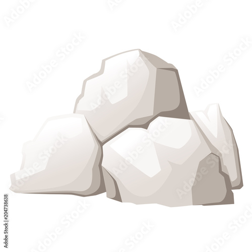 Group of stones. Flat cartoon style. The elements of nature and landscape. Mountain concept. Vector illustration isolated on white background