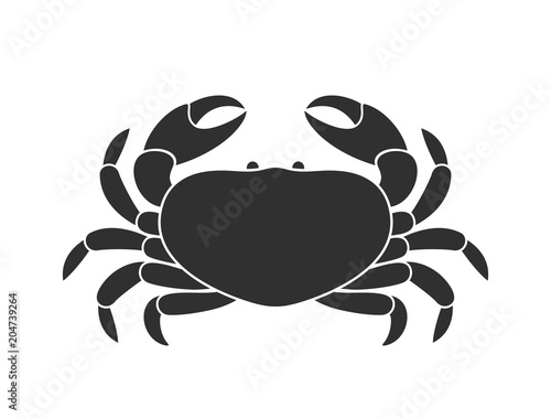 Crab logo. Isolated crab on white background