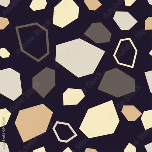 Seamless abstract geometric pattern. Texture of stones and pebbles. Scribble texture. Textile rapport.