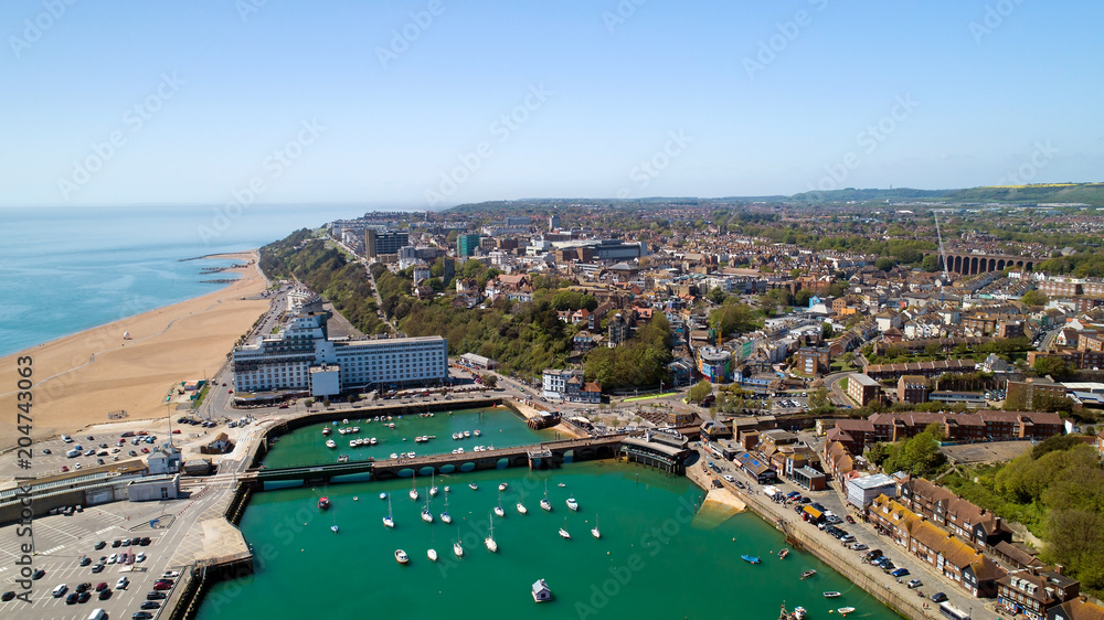 Photographie aérienne de Folkestone, Kent, Angleterre