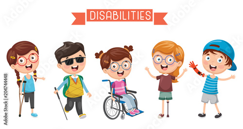 Vector Illustration Of Disabilities