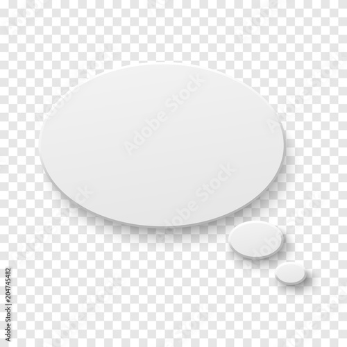 Vector white blank paper speech bubble