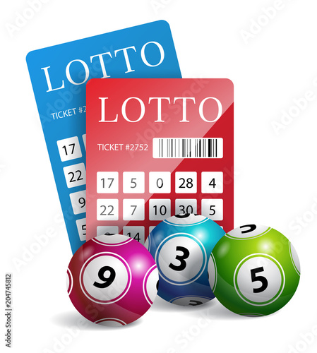 Lottery tickets with balls. Gambling, bingo, chance. Luck concept. Can be used for greeting cards, posters, leaflets and brochure