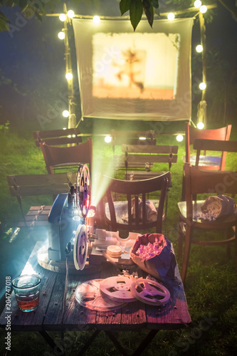 Retro cinema with drinks an...