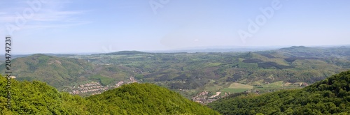 View of Somoskoujfalu and Somoska castle from Karanc, Hungary