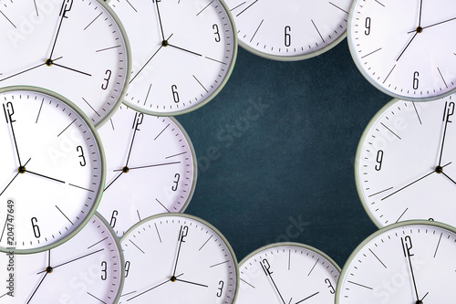 Clock on a dark background. Concept lack of time. Accuracy. lateness.