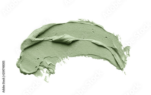 Fotomurale Blue clay facial mask smear on white isolated background