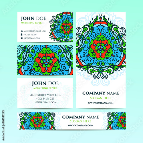 Wallpaper Mural Big templates set. Business cards, invitations and banners. Mandala pattern and ornaments. Asian, Arabic, Indian, ottoman motifs. Torontodigital.ca