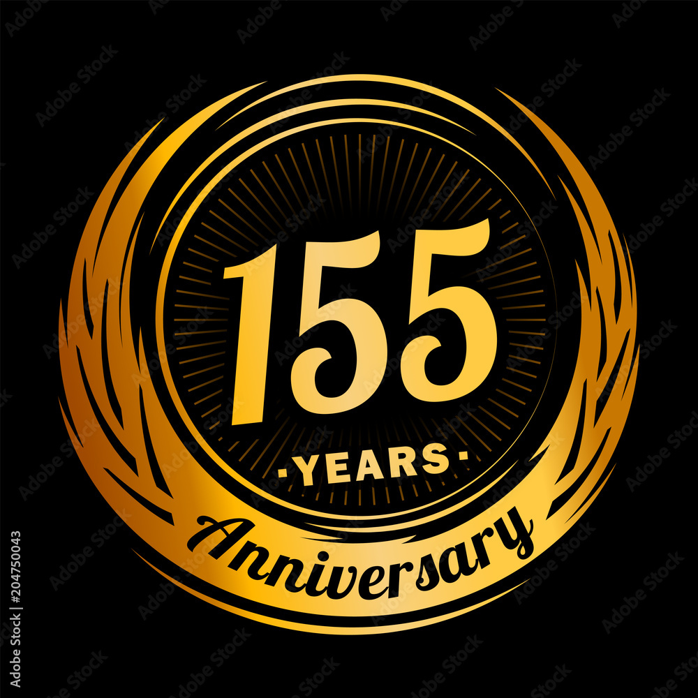 155 years anniversary. Anniversary logo design. 155 years logo.