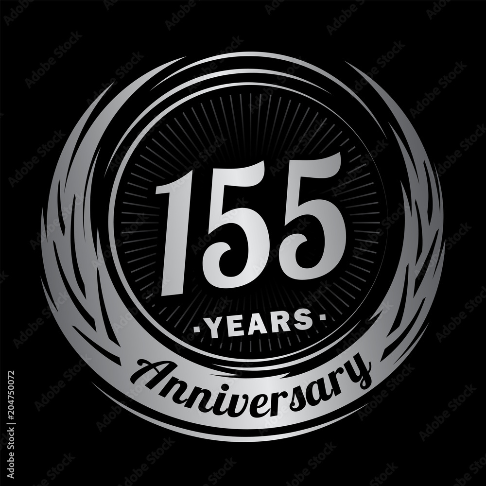 155 years anniversary. Anniversary logo design. 155 years logo.