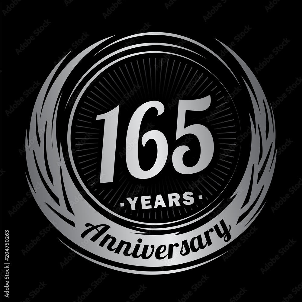 165 years anniversary. Anniversary logo design. 165 years logo.