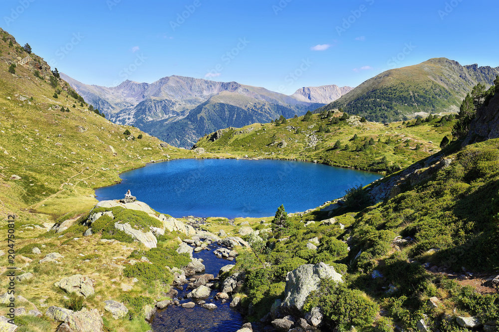 Fototapeta premium Tristaina high mountain lakes in Pyrenees. Andorra.