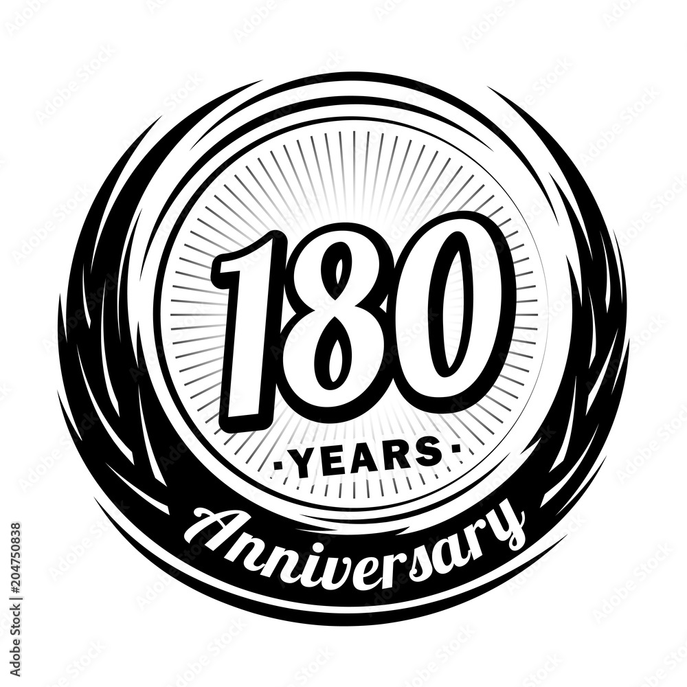 180 years anniversary. Anniversary logo design. 180 years logo.