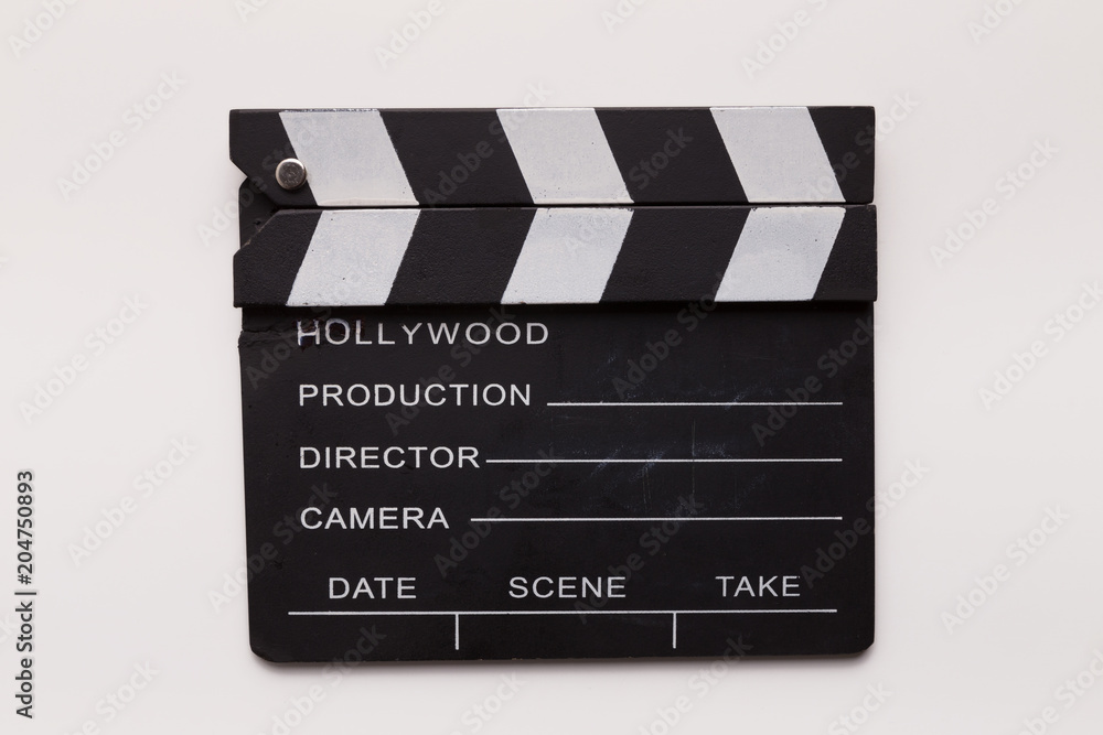 Obraz premium Clapperboard on white baclground, isolated