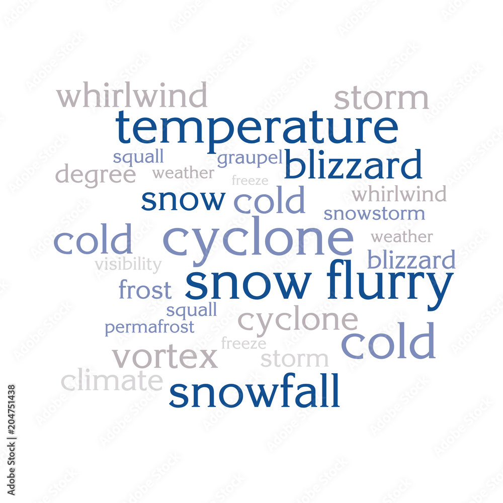 cloud of words list about winter season cloud of words list about winter season