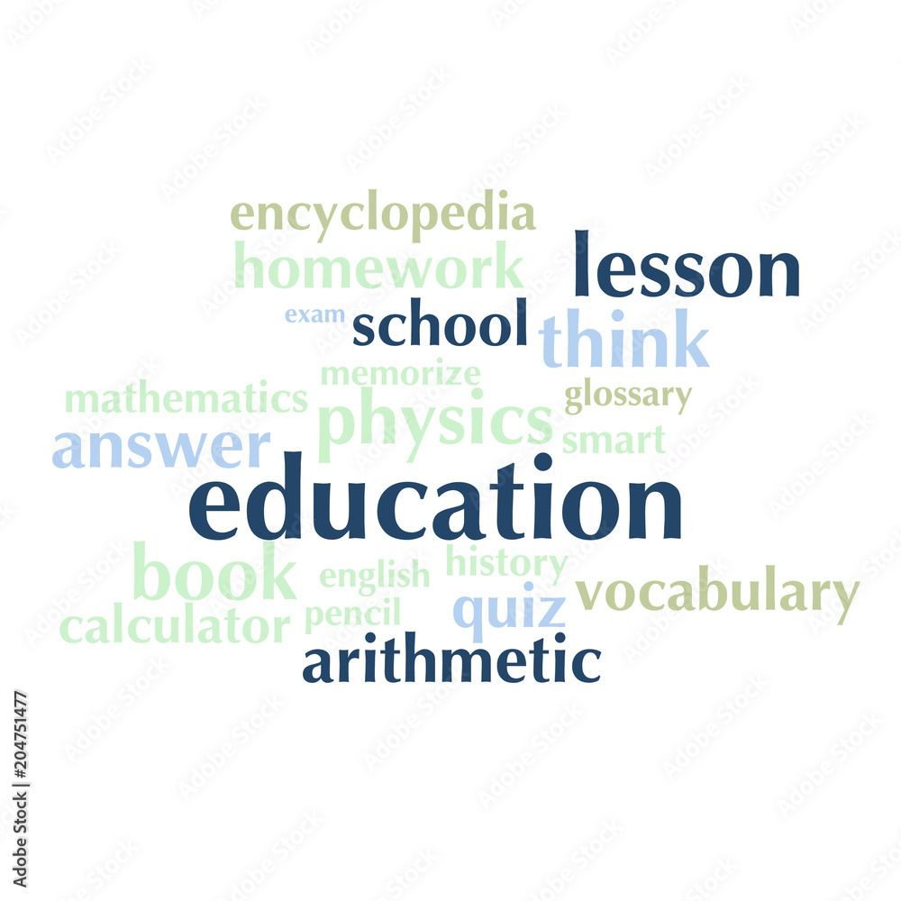 cloud of words list on the subject of school and education cloud of words list on the subject of school and education