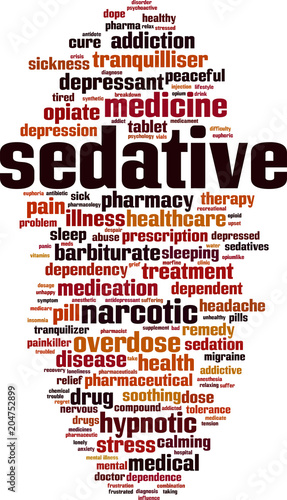 Sedative word cloud
