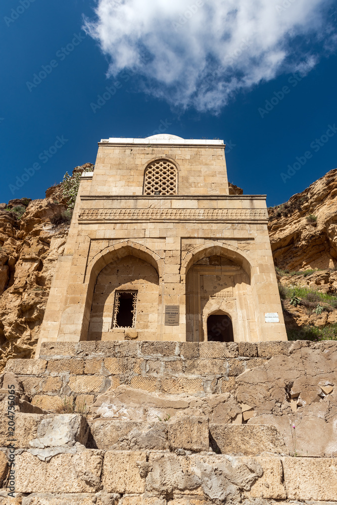 Ancient Diri Baba mausoleum,  14th century, Gobustan city, Azerbaijan