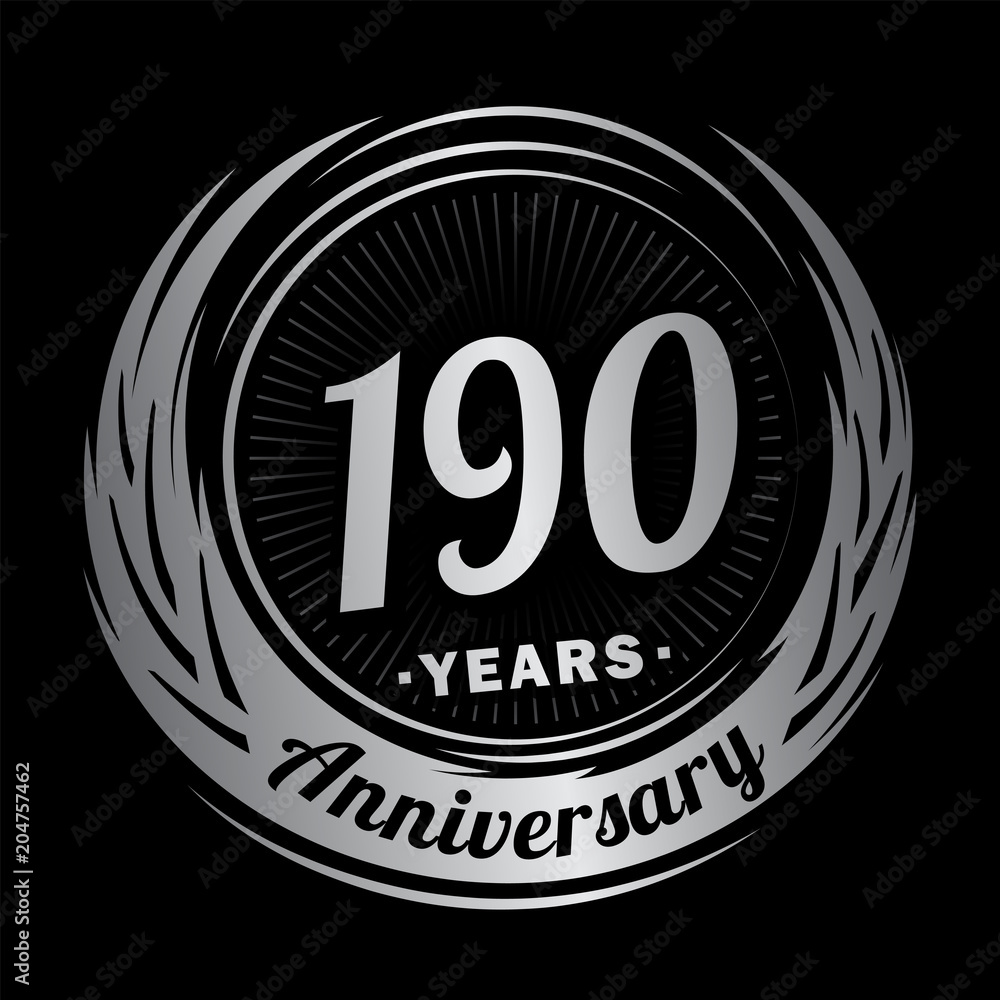 190 years anniversary. Anniversary logo design. 190 years logo.