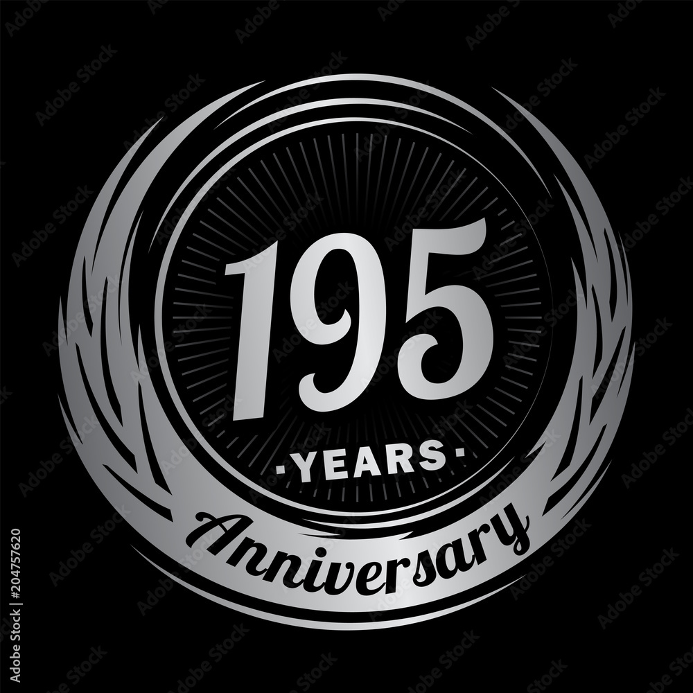 195 years anniversary. Anniversary logo design. 195 years logo.
