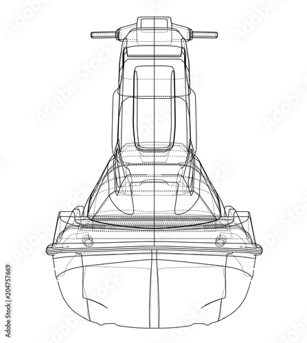 Jet ski sketch. Vector