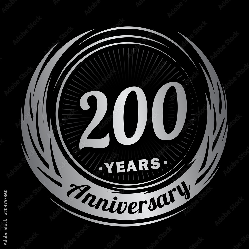 200 years anniversary. Anniversary logo design. 200 years logo.