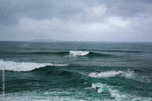 Ocean wave. High angle view to ocean waves. Blue water background. © MP Studio