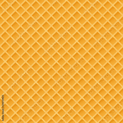 Waffles seamless vector pattern. Sweet and delicious food. Vector Illustration.