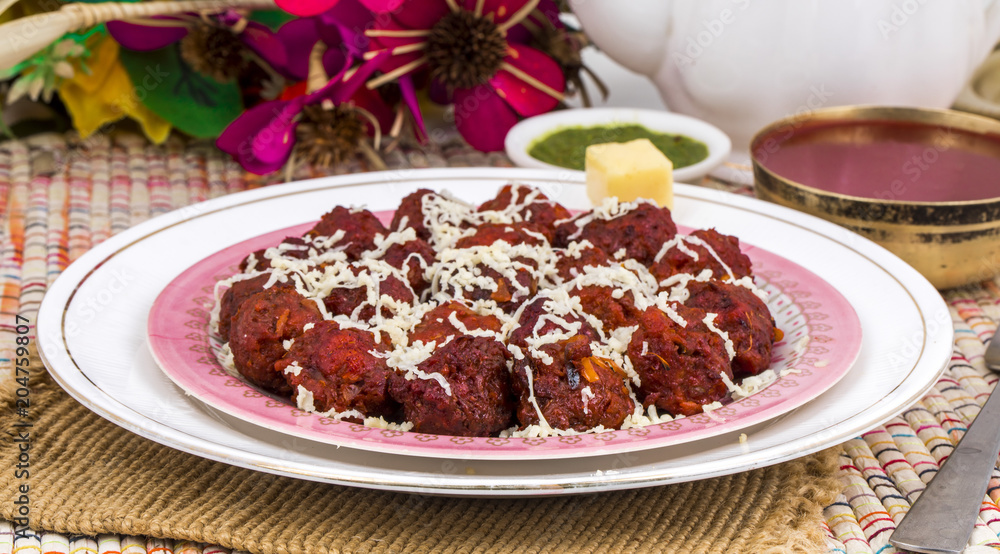 Indian Cuisine Vegetable Manchurian Also Know as Gobi Manchurian is a popular Indo Chinese Street food Indian Cuisine Vegetable Manchurian Also Know as Gobi Manchurian is a popular Indo Chinese Street food