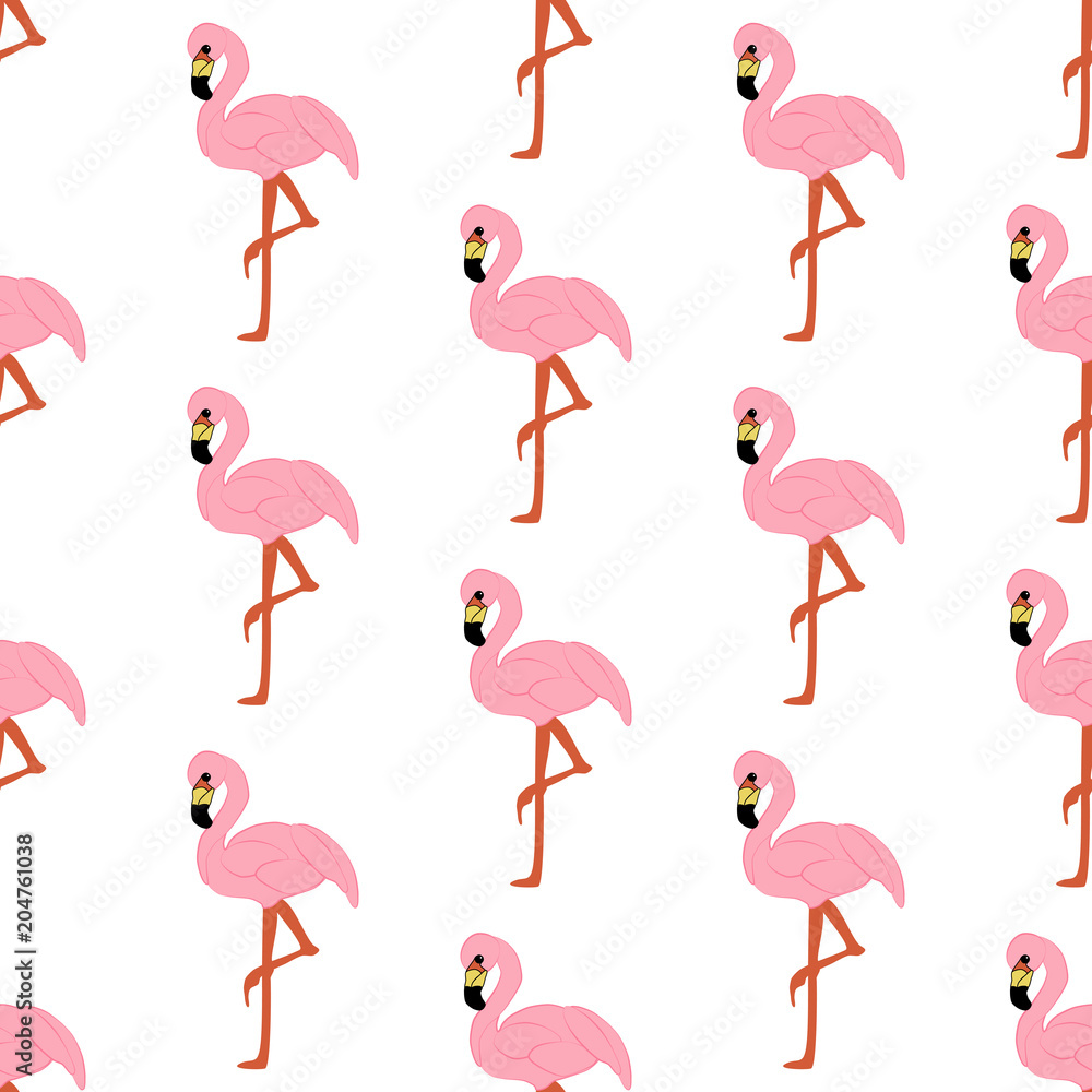Obraz premium Flamingo bird seamless pattern