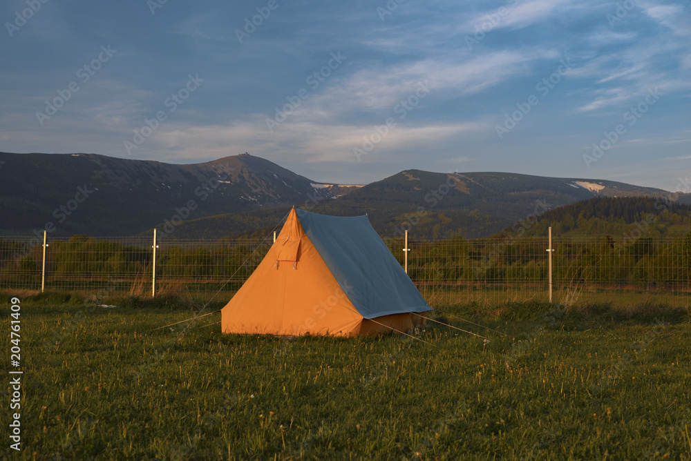 Tent on a field