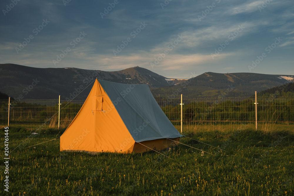 Tent on a field