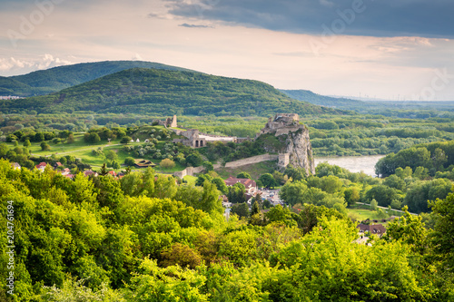 Ruins of castle Devin on Danube river  Bratislava  Slovakia