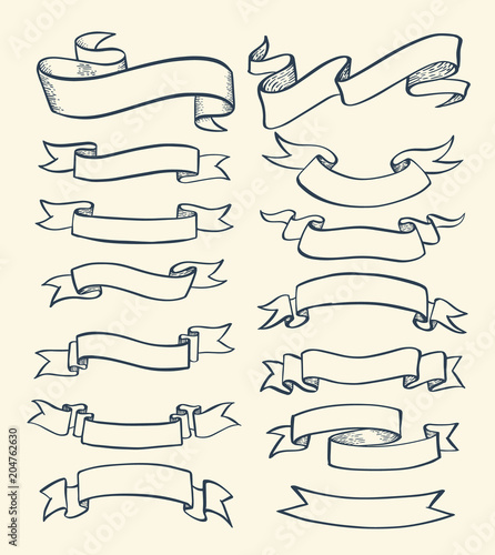 Ribbon banner drawn