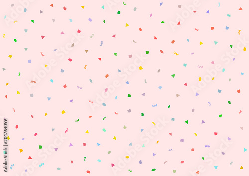 Rectangular horizontal festive background. Texture of colored confetti.