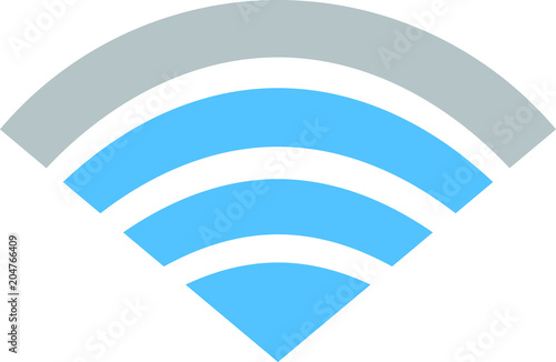 Blue Signal icon of radio wave status 3