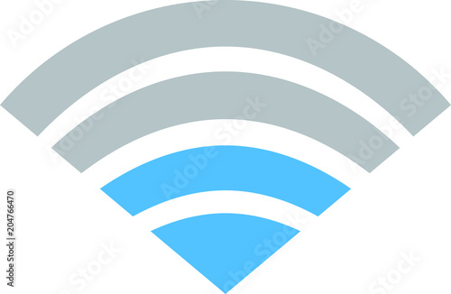 Blue Signal icon of radio wave status 2