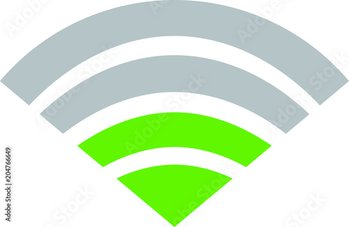 Green Signal icon of radio wave status 2