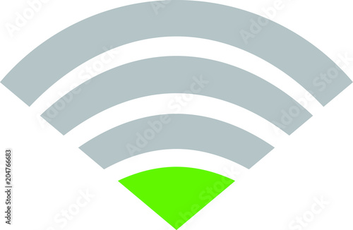 Green Signal icon of radio wave status 1