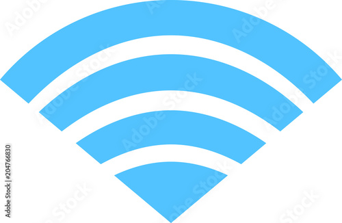 Blue Signal icon of radio wave status 4